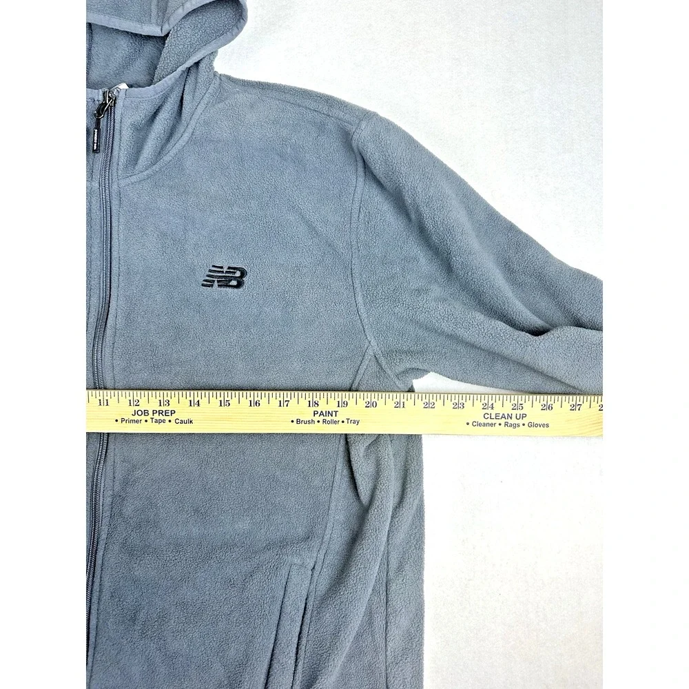 New Balance Men's Hoodie Full Zip Fleece Hooded Size M Medium Gray